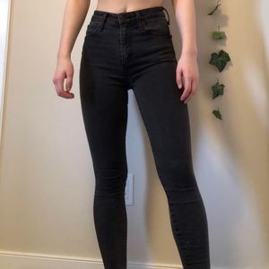 ABERCROMBIE & FITCH high rise skinny BLACK jeans